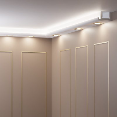 Lichtleiste für LED und Einbauleuchten - 10 Meter + 4 Innenecken OL-53